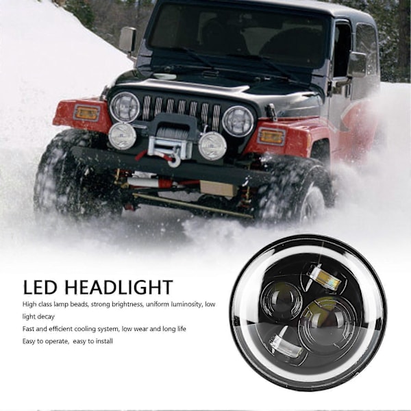 7 Tommer LED Forlygte 60w Angel Eye Høj Lysstyrke Vandafvisende Holdbar Bil Led Forlygte Udskiftning til Wrangler