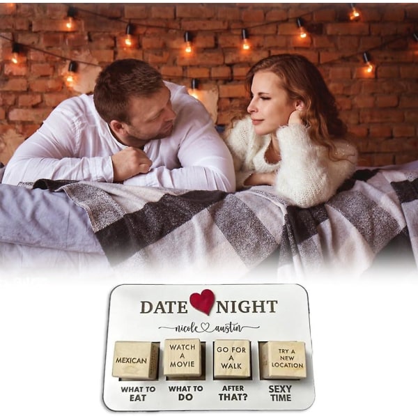Date Night Dice After Dark Edition, Date Night Puinen noppapeli pariskunnille, Hauska Seksivuosipäivä Treffi-ilta Noppalahjat hänelle