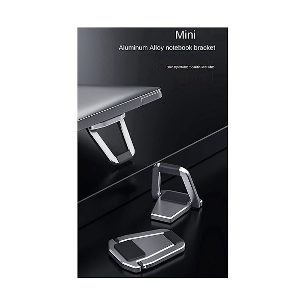 Bærbar Stativ, Metall, Bærbar, Foldbar, Kompakt, Varmeavledning, Flat Lagring, Forhøyet Base (grå
