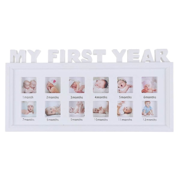 Unik Mitt första år 12 månaders fotoram Baby Nyfödda fotografier Minnesvärt fotokollage Ke