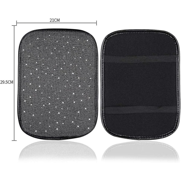 Dammode Cover för bil, mjuk sammet och diamanter Design Glitter Rhinestone Auto Center Console Cover Pad
