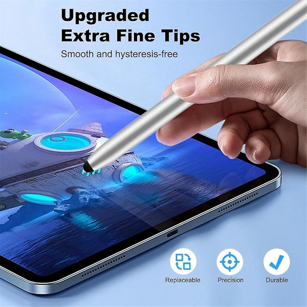 4 st Styluspennor för pekskärm, fungerar för //Android-surfplattor, Stylus 2-i-1 känslighet och hög precision