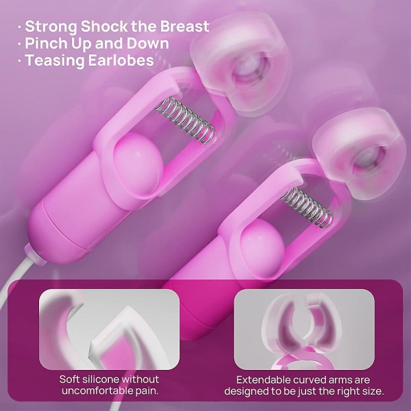 10-modus silikon brystvorteklemme vibrerende brystklemmer Elektrisk brystvortestimulator med fjernkontroll Rc