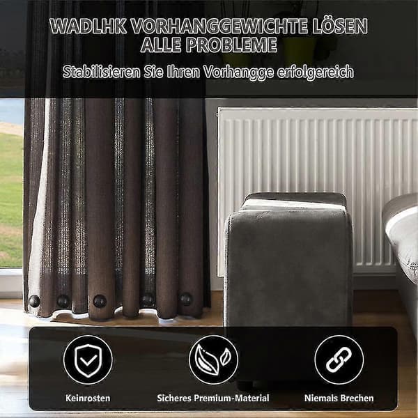 10-pack Magnetiska Gardinvikter, Tunga, Inomhus, Magneter för Duschdraperi