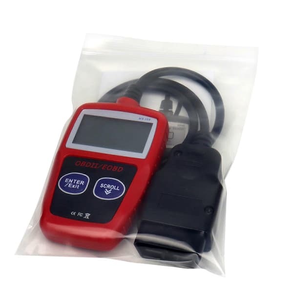 MS309 OBD2-skanner CAN BUS-kodeleser for biler, les/slett motorfeilkoder bildiagnoseverktøy red