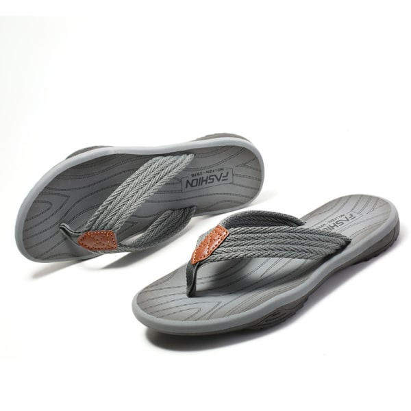 2024 nye stil neutrale bløde bund flip flops moderigtigt overtøj herre flip flops casual strand sko kvinder dark grey 44