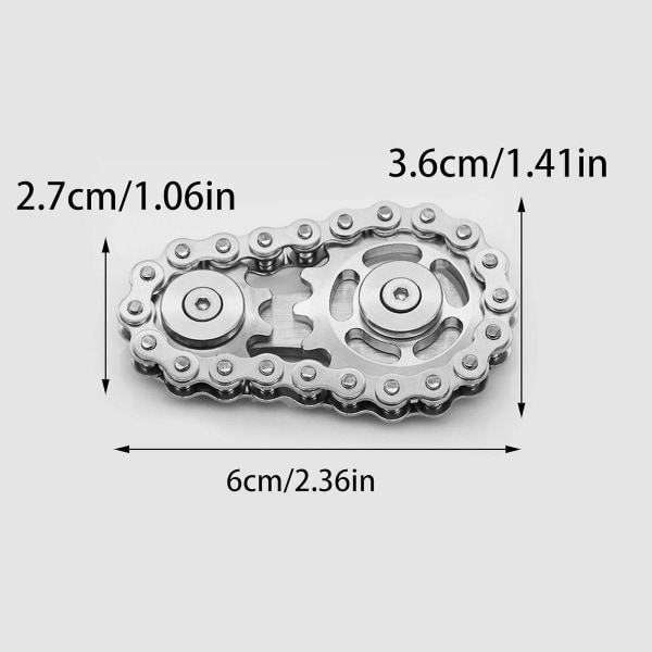 2023 Nytt sykkelkjedeutstyr Fidget Spinner, Metal Sprocket Chain Fidget Toy, Stress Angst Relief Fidget Toy