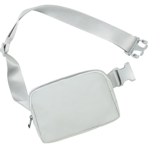 Unisex Mini Midjeväsk med Justerbar Rem - Liten Midjeväska för Träning, Löpning, Resor, Vandring, Vit