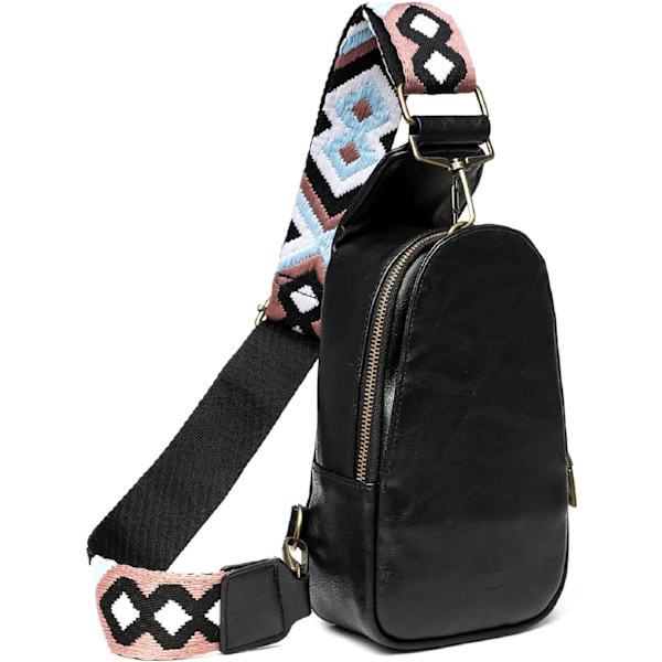 Kvinners Brystveske Sling Bag Liten Messenger Bag PU Lær Satchel Ryggsekk Skulderveske for Reise Vandring