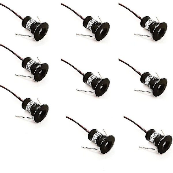 2024 Sort 9 stk. Mini 12V 1W LED Loftlys Indbyggede Spotlys IP65, 3000K (120, Varmt Hvidt)