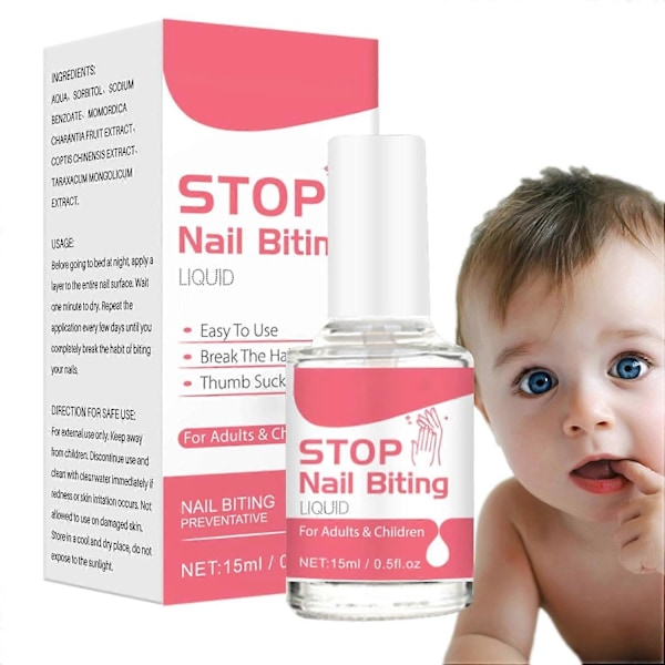 1-3 stk Stopp Neglebiting Ting Anti Neglebiting Polish Stopp Tommel- eller Fingersuging 15ml