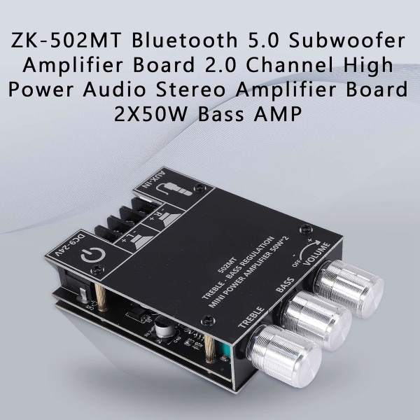 -502mt Bluetooth 5.0 subwoofer vahvistinkortti 2.0 kanavainen stereovahvistinkortti 2x50w basso