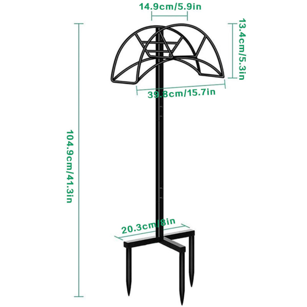 2023 New Hot Heavy Duty Freestanding Garden Hose Holder Organizer In Black Metal For Outdoor Use