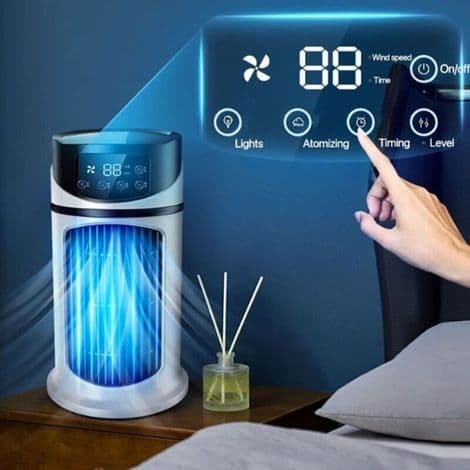 Mini bærbar multifunktionel aircondition. Vandkølende ventilator til kontor og hjem