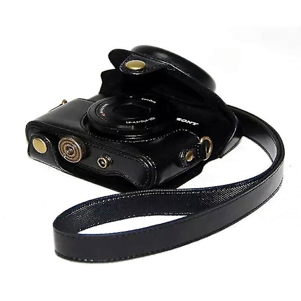 Retro PU-läderfodral för Sony DSC-RX100 VII M7RX100II M2 RX100 M3 RX100III M4 M5 M5A M6 med rem och axelrem