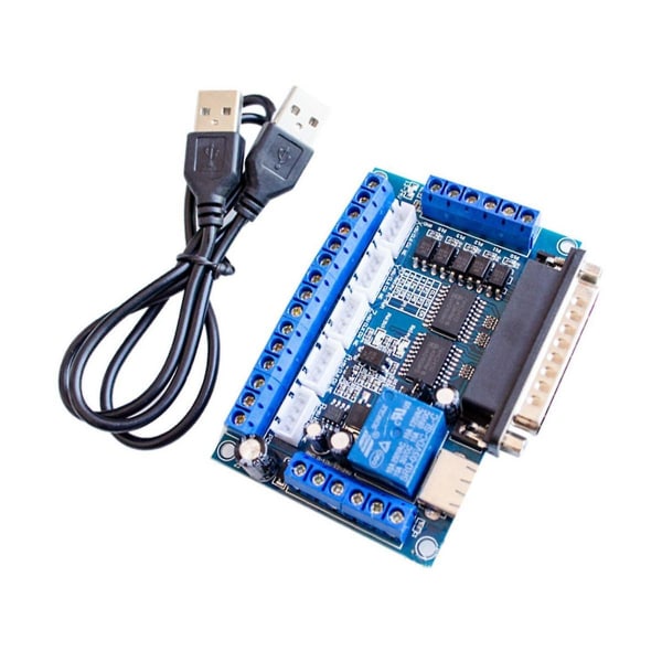 Mach3-liitäntäkortti CNC 5-akselille, optokytkimen sovittimen ohjain + USB-kaapeli