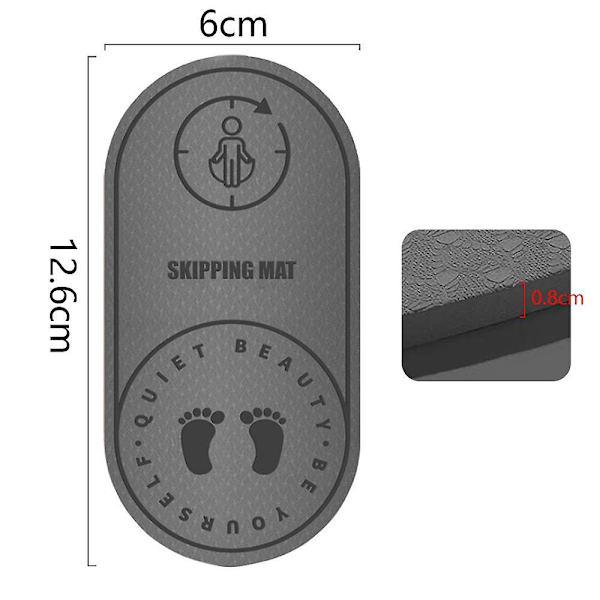 Dhrs Hyppyköysiharjoitusmatto - 6mm/8mm Paksuuntunut Mykistys Melunvaimennus Hyppyköysimatto, Kestävä Ja Liukumaton Matto, Sopii Joogalle Ja Pilatesille