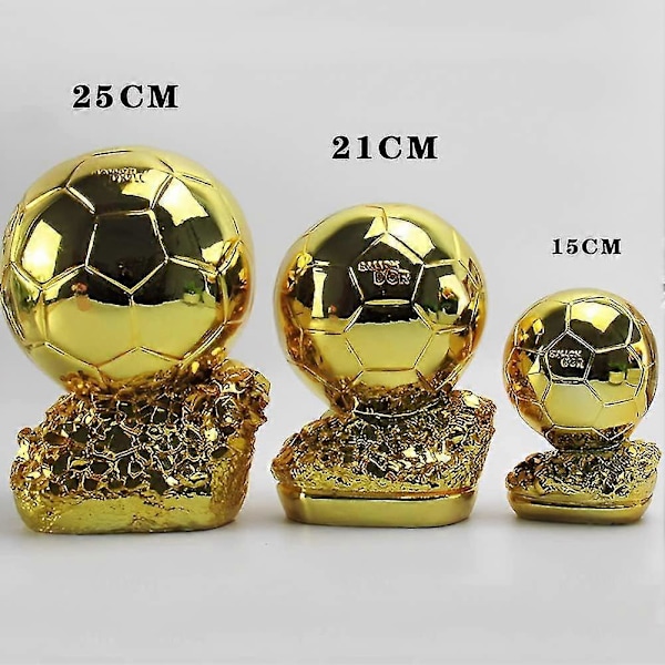 21cm Ballon d'Or Trophy Samlarobjekt - Bästa Fotbollstrofé för Kontorsinredning & Fotbollsfansgåvor 15cm