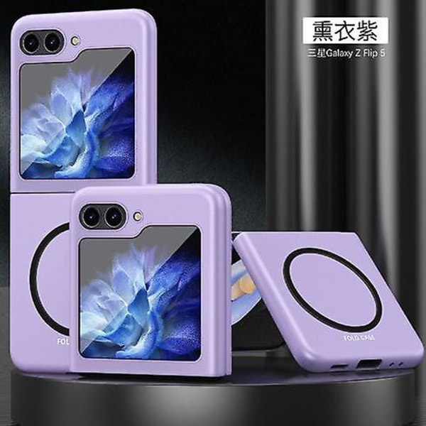 Z Flip 5 Magnetic Case, Iho Feelmatte Iskunkestävä Case Samsung Galaxy Z Flip 5:lle, joka on yhteensopiva Magsafe langattoman latauksen kanssa