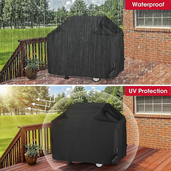 Grillöverdrag för utomhusbruk, 210D gasgrillöverdrag för uteplats, slitstarkt väderskydd.