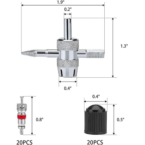 44-delt Ventilstamfjerner, Ventilkern, 4-vejs Ventilværktøj, Ventilkernfjerner, Ventilstam