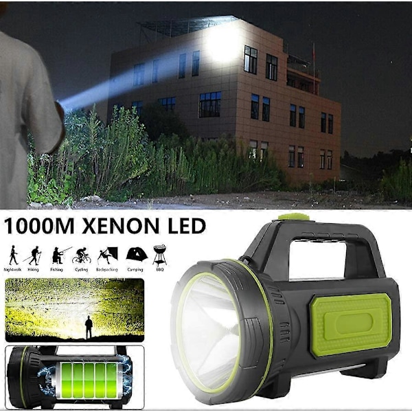 Ultra Tehokas Ladattava Led-Taskulamppu Usb 135000 Lumenia 6000 Mah Sivuvalolla Taskulamppu Suuri Teho Hätätilanteisiin Vaellukseen Metsästykseen