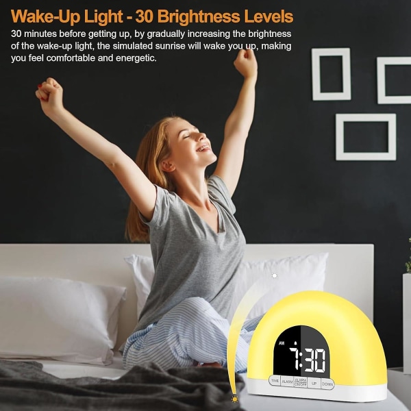 Wake Up Light Sunrise Alarm Clocks,sleep Aid Sunrise Simulation Alarms,toddler Sleep Yoga And Kids Alarm Clock