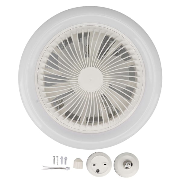 9,8 tuuman LED-kattotuuletinvalo Hiljainen 3-vaihteinen kattotuuletin E27-lampulla olohuoneeseen 86265V Valkoinen