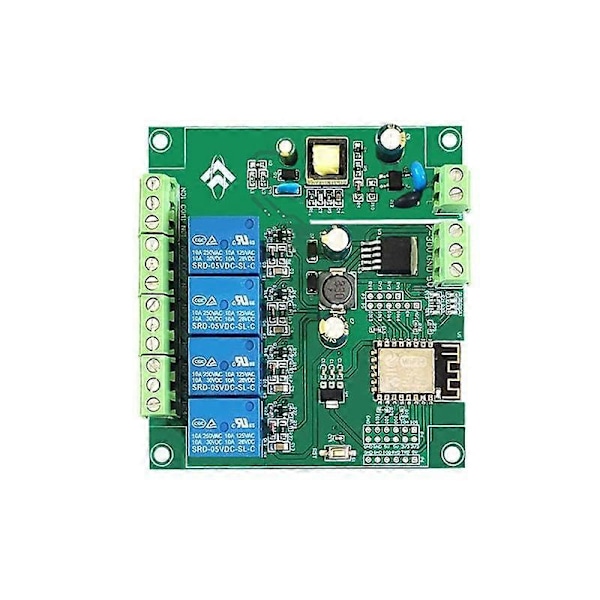 4-kanavainen ESP8266 langaton WIFI-relemoduuli ESP-12F kehityskortti AC90-250V/DC7-30V/5V E-APP kauko-ohjaus