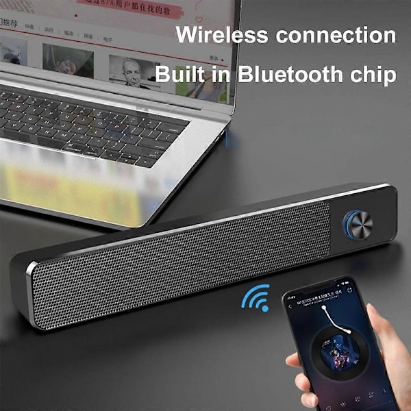 Datamaskinhøyttalere, Kablet Datamaskin Lydplanke, Stereo USB-Drevet Mini Lydplankehøyttalere for PC-nettbrett Bærbar PC Stasjonær PC
