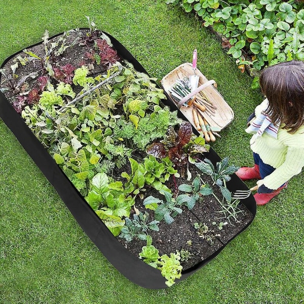 Ny oppgradert plantevekstpose med håndtak 8 ruter plantevekstpose for små planter, sukkulenter, urter, blomster, grønnsaker