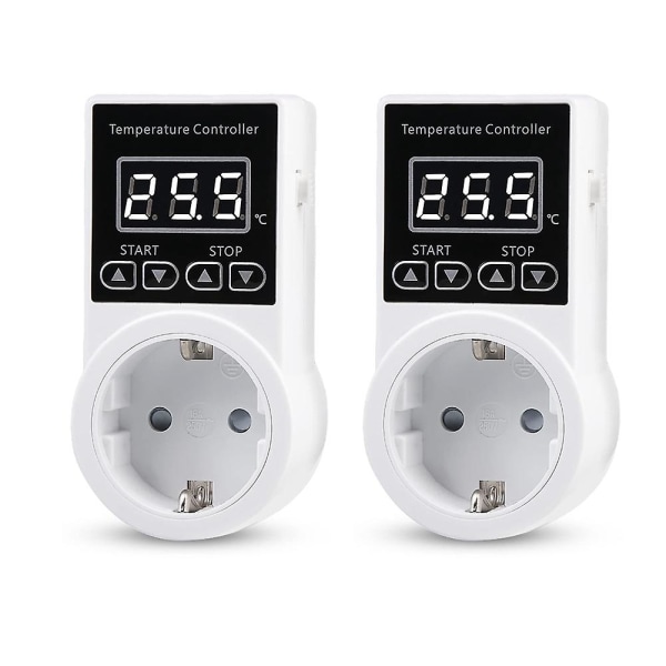 2 stk termostatstik med sensor, digital temperaturkontrolstik, vandtæt temperatur S