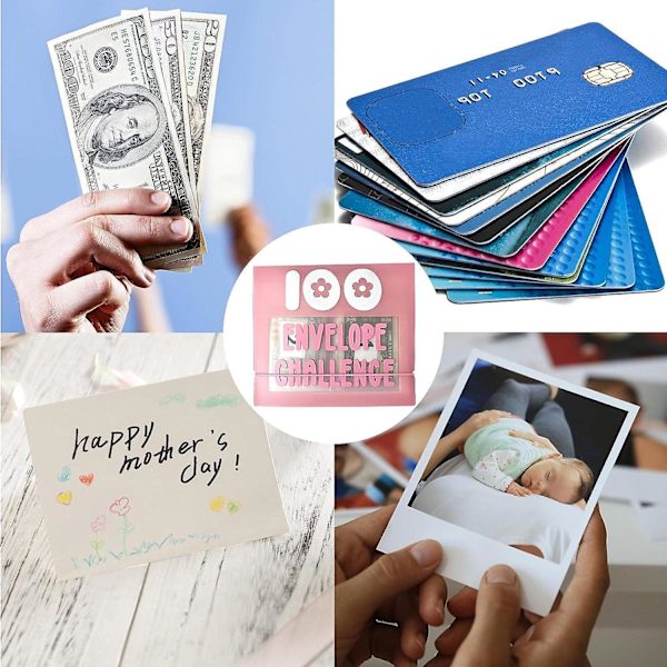100 Kuverter Pengebesparende Binder, 100 Kuvert Udfordring Binder, Nem og Sjov Måde at Spare $5.050, Spareudfordringer Binder