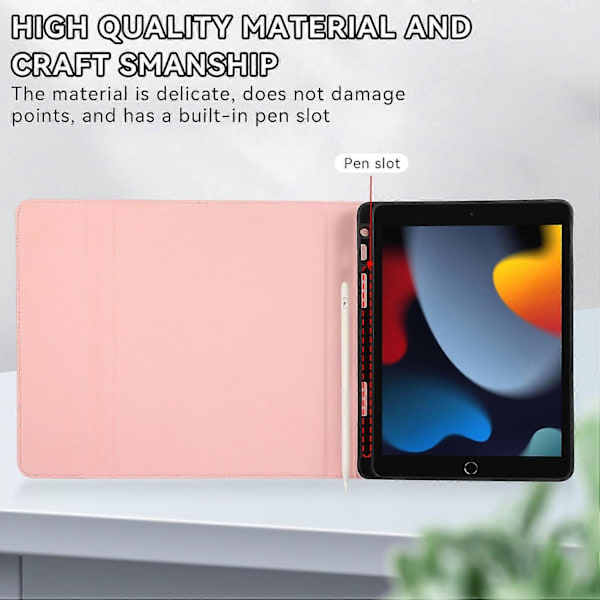 Bluetooth-tangentbordfodral i läder med pennfack för iPad Air (2013)/Air 2/9,7 tum (2017)/(2018)