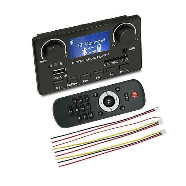 LCD Display Bluetooth 5.0 MP3 Decoder Board Understøtter Håndfri Optagelse FM DC 12V MP3 WMA WAV APE FLAC Audio Afspiller