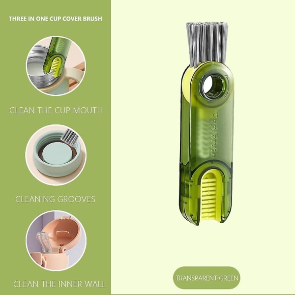 3 i 1 multifunktionel rengøringsbørste, koplåg rengøringsbørste, multifunktionel rengøringsbørste, lille flaske kop låg detalje børste