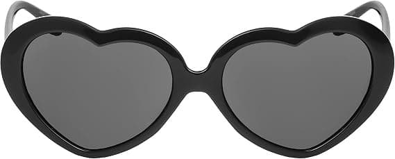 Super cool hjerteformede solbriller til piger, retro hjerte design, sort, egnet til børn i alderen 3-10 år.
