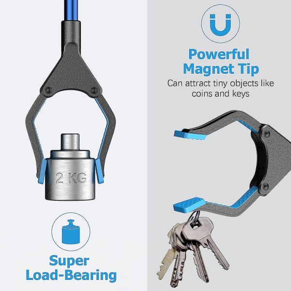 Pickup Toolstelescopic Grappletrash Grip, 81 cm lång grippinne med starkt magnetiskt spetshandtag, 90 vridbart lättviktshuvud för sopor-3