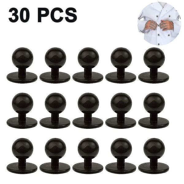 30 Pcs Chef's Jacket Buttons Plastic Buttons Ball Buttons