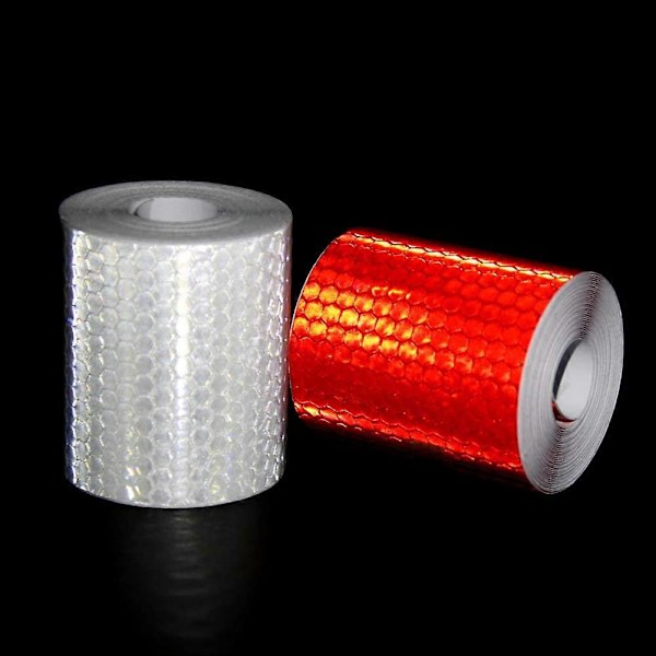 2 Rullar Högintensiv Reflekterande Tejp 3M X 50Mm Röd Och Vit