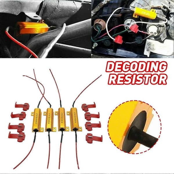 2/4X Belastningsmodstand 50W 6Rj 6Ohm LED-dekoder til at fikse hyperblinkende blinklys. 2pcs