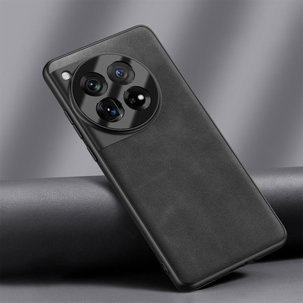 Til Oneplus 12 Etui, Ultra Tyndt Almindeligt Læder Anti-drop Stødsikkert Beskyttende Cover Kompatibel Med Oneplus 12