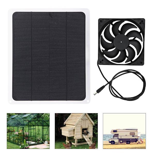 12V 10W Solcellepanel med USB-utgang for batterilading og sett med vifte for kjæledyr