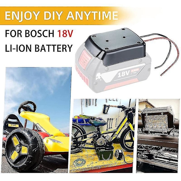 Power Wheels Adapter kompatibel med Bosch 18v Litiumbatteri Bat609 Bat618g Batteriadapter Dock Strømkontakt kompatibel med Bosch 18v Konverter