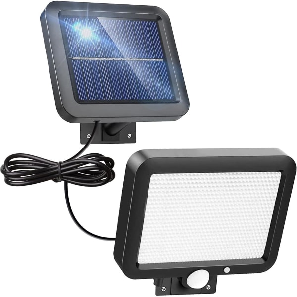 56 Led Outdoor Solar Light With Motion Sensor, Ip65 Waterproof Led Floodlight, 6500k Cold Light Solar Security Wall Light With 16.5ft Cable Solar Led