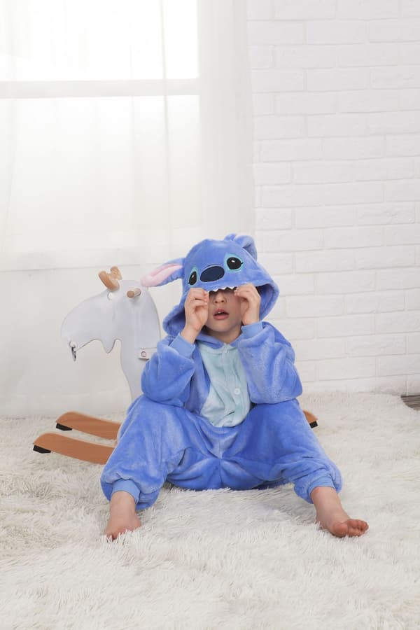 Barnpyjamas varma sovkläder djur-onesies julklapp 100 cm