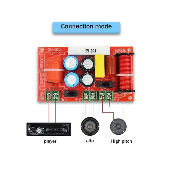 Bilfrekvensdeler Diskant Mellomtone 2-veis Crossover Bil A-stolpe Dedikert Høytalermodifisering S
