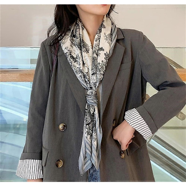Lättviktig silkescarf Andningsbar scarf för kvinnor Lyxigt mjuk Elegant stil