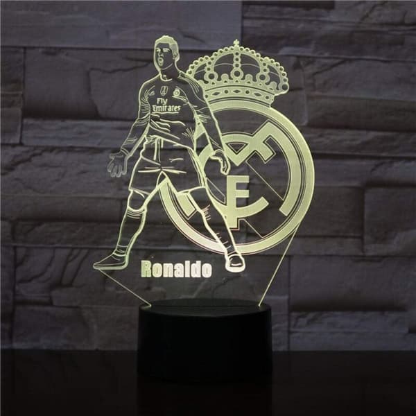 Bordlampe til barnerom, anime-tema, Ronaldo, 3D LED nattlys