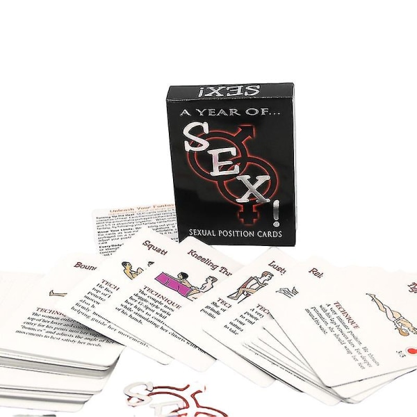 Humoristiska sexuella positioner Spela papperskort Ett år av sex för vuxna Sexiga spelkortset